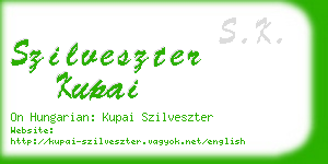 szilveszter kupai business card